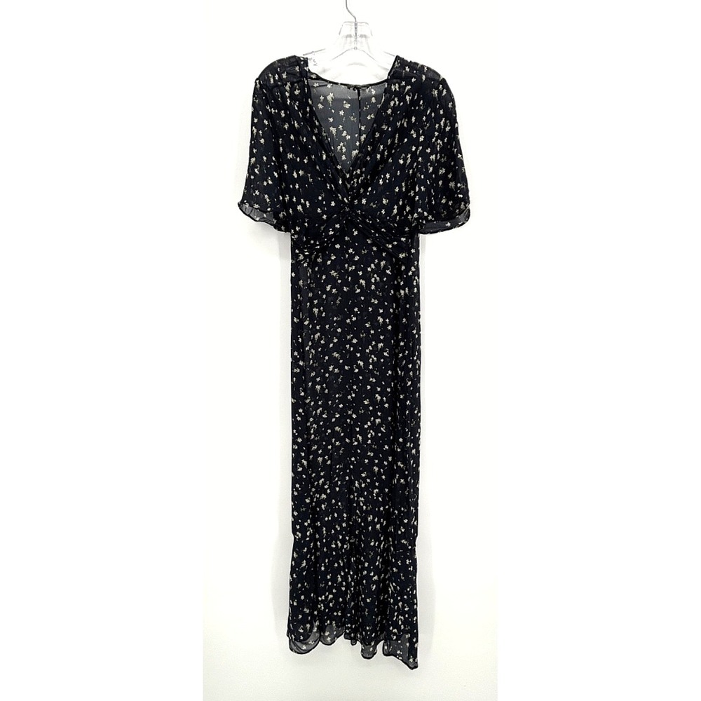 Rag & Bone Tamar Floral Maxi Dress Midnight Blue Chiffon Boho Romantic Ethereal
